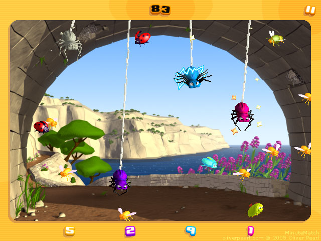 Screenshot du jeu MinuteMatch - Mini-jeu des araignées